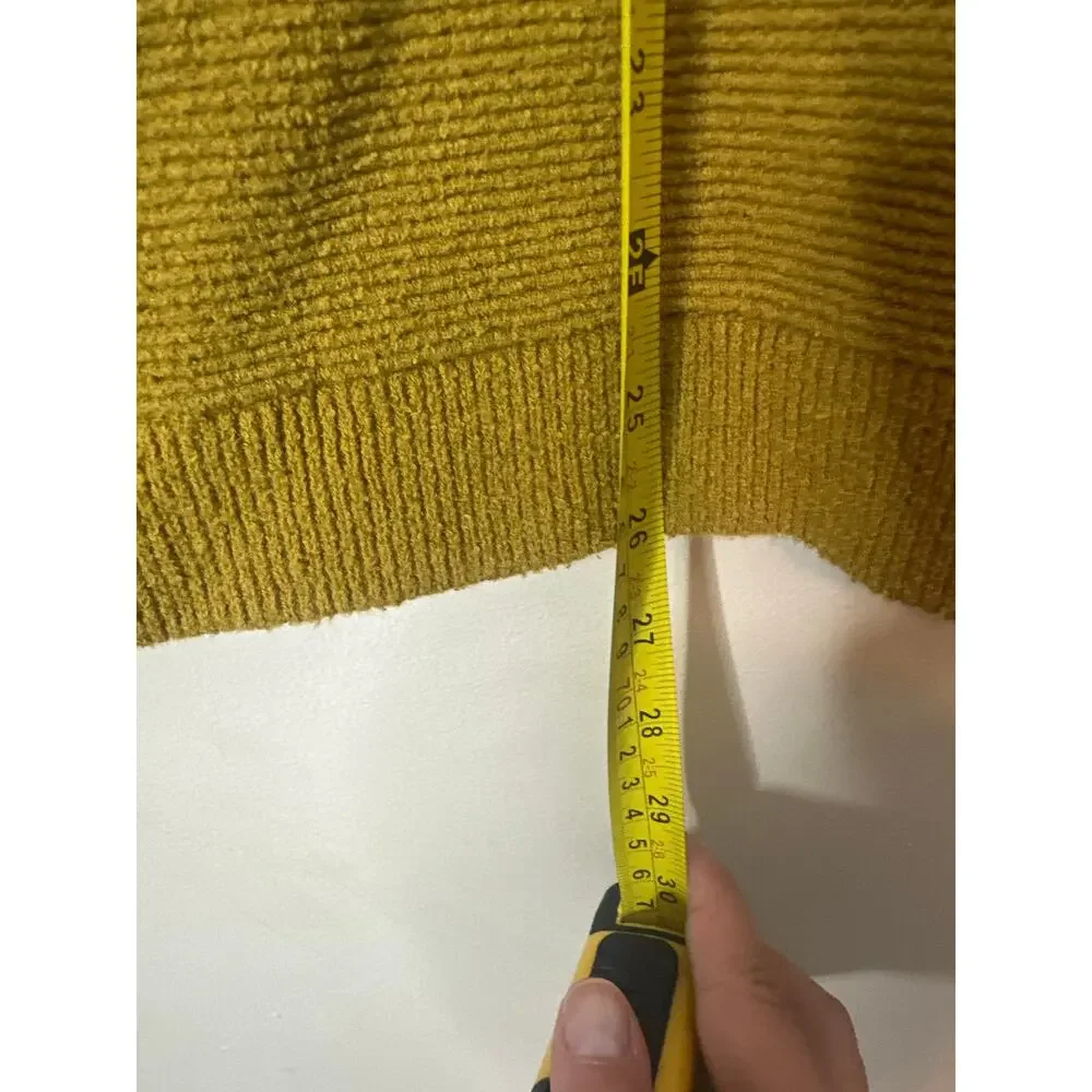 Free People Turtleneck Sweater Womens Size S Mustard Gold Oversized c2